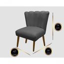Ver imagem 2 de Cadeira Pétala Flor para Sala de Estar Penteadeira Salão Suede Cinza Escuro