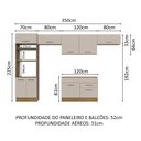 Ver imagem 5 de Armário de Cozinha Completa 350cm Rustic/crema Agata Madesa 01