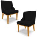 Ver imagem 1 de Kit 5 Cadeiras Decorativas Sala de Jantar Base Fixa de Madeira Firenze Suede Marrom/Castanho G19 - G