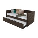 Ver imagem 2 de Bicama Solteiro em Madeira com Revestimento de Tecido Veludo Pávia Dubai Php Mobilia - Marrom