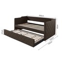 Ver imagem 3 de Bicama Solteiro em Madeira com Revestimento de Tecido Veludo Pávia Dubai Php Mobilia - Marrom