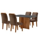 Ver imagem 2 de Sala de Jantar Mesa Olímpia 120cm Mdf Canto Reto com 4 Cadeiras Athenas Moderna