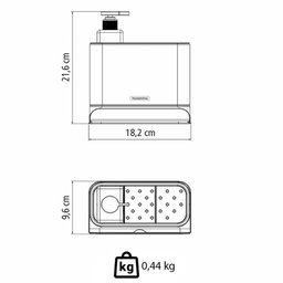 Organizador de Pia Tramontina Plurale em Aço Inox e Plástico 14cm 370ml de Sabão 61537140 - 3