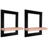 Kit 02 Prateleiras de Parede Nicho Quadro Decorativo Évora em MDF - Preta e Jade - 1