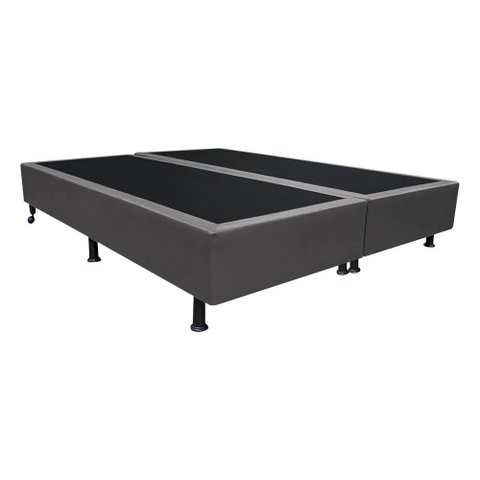Base Box para Cama Casal King 192x203cm Bipartido Liz S05 Corano Cinza - Mpozenato