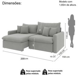 Sofá Cama Retrátil e Reclinável 200cm Madri Movenzo Estofados Veludo - 3