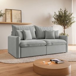 Sofá Cama Retrátil e Reclinável 200cm Madri Movenzo Estofados Veludo - 1