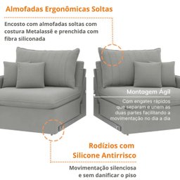 Sofá Cama Retrátil e Reclinável 200cm Madri Movenzo Estofados Veludo - 4