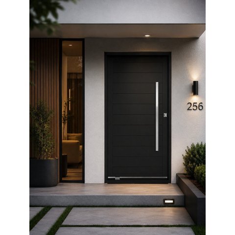 Porta Pivotante Lambril 120x220x14 cm Aço Galvanizado com Puxador Direita