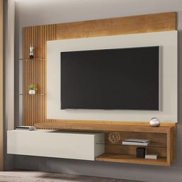 Painel Sala Copacabana para Tv até 65 Polegadas Naturale/off White/ripado - 2 Painel Sala Copacabana para Tv até 65 Polegadas Naturale/off White/ripado - 2