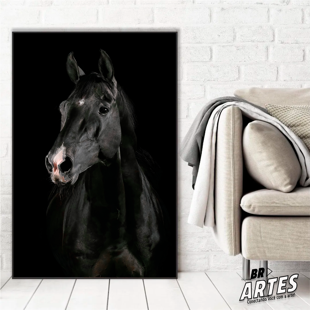 Quadro Cavalo Preto -- BR ARTES - 4