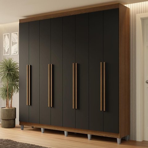 Guarda-Roupa Casal com Pés 8 Portas Batentes Netuno Madesa