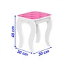 Penteadeira Infantil com Banco e Espelho Juvenil Divaloto Branco/Rosa - 5