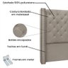 Cabeceira Vicenza Para Cama Box Solteiro 90 cm Linho - D’Rossi - Areia - 3