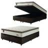 Cama Box Baú Casal Queen Colchão Molas Ensacadas com Pillow Malta Cáqui Suede Hellen - 1