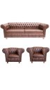 Ver imagem 1 de 1 Sofá 2m + 2 Poltronas Chesterfield Luiz Xv Corano Marrom / Barbearia, Escritório , Recepção