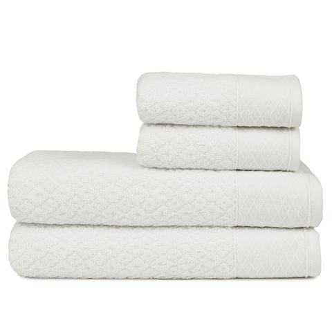 Kit 2 Toalhas de Banho + 2 Toalhas de Rosto Capri Atlântica Gigante 100% Algodão Banhão Cor:branco o