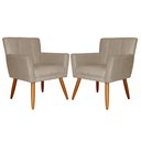 Ver imagem 1 de Kit 02 Poltronas Decorativas Onix Suede Capuccino - DS Estofados