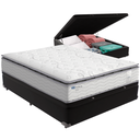 Ver imagem 1 de Cama Box Baú Preto e Colchão Amsterdã Molas Ensacadas Casal Probel