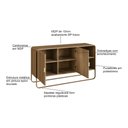 Ver mais imagens de Balcão Buffet 135cm 2 Portas Orgânico Pé Metal Luna Bege/Hanover/Dourado