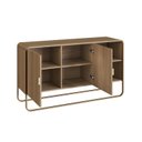Ver imagem 5 de Balcão Buffet 135cm 2 Portas Orgânico Pé Metal Luna Bege/Hanover/Dourado