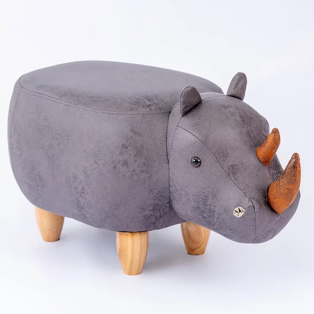 Ver imagem 1 de Puff Infantil Rinoceronte Couro Sintético e Madeira L63xa38xc32:sem