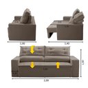 Ver imagem 2 de Sofá Retrátil e Reclinável 3 lugares com Molas 2,00m Lais Suede Cappuccino Adonai Estofado