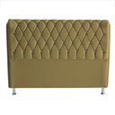 Ver imagem 1 de Cabeceira de Cama Box Londres King 195 Cm Suede Botão de Strass Bege do Lar Móveis e Decoração