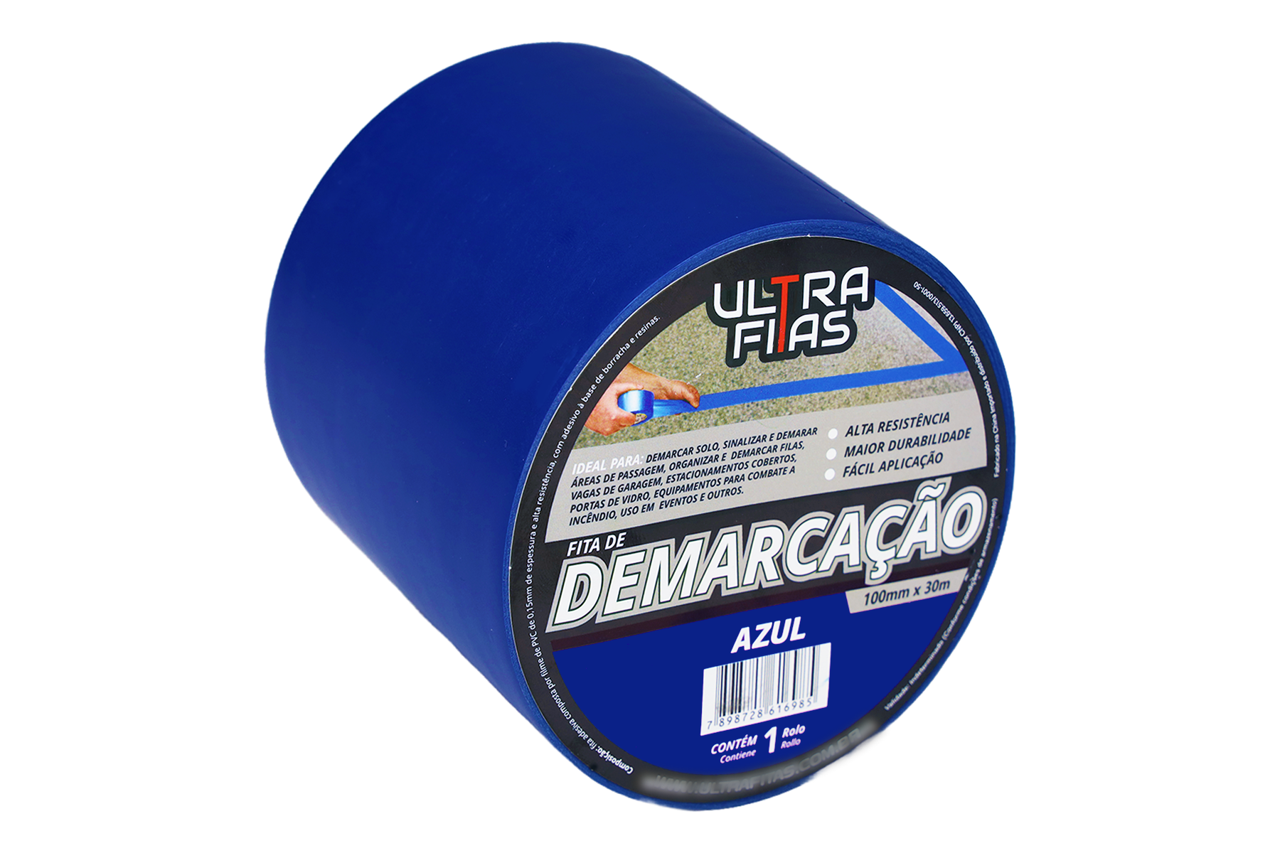 Fita Demarcação de Solo Pvc 100 Mm X 30 Metros - Azul - 2