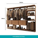 Ver imagem 4 de Guarda-Roupas Closet Modulado Alasca 240cm 4 Peças com 6 Gavetas e Cabideiros Freijó Carraro