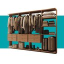 Ver imagem 5 de Guarda-Roupas Closet Modulado Alasca 240cm 4 Peças com 6 Gavetas e Cabideiros Freijó Carraro