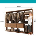 Ver imagem 7 de Guarda-Roupas Closet Modulado Alasca 240cm 4 Peças com 6 Gavetas e Cabideiros Freijó Carraro