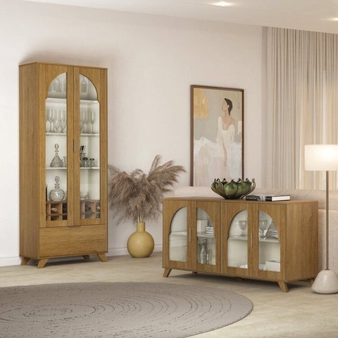 Conjunto Sala de Estar Buffet e Cristaleira Murano