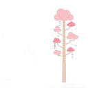 Ver imagem 2 de Adesivo Parede Régua Árvore Rosa Quarto Infantil 70x190