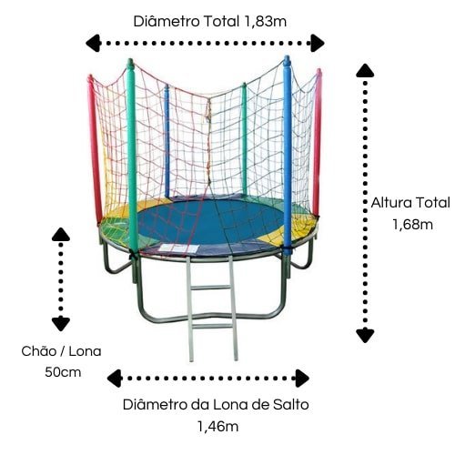 Cama Elástica Pula Pula 1,83m Nacional Premium - 2