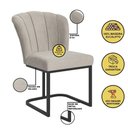 Ver imagem 3 de Kit 4 Cadeiras Jantar Flor Mesa Cozinha Reforçada Base Metal Preta Cor:bege