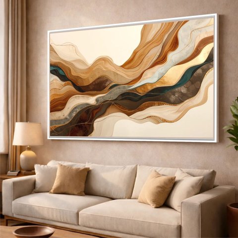 Quadro Abstrato Moderno Grande - Ondas em Harmonia 153x103