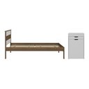 Ver imagem 2 de Cama de Solteiro para Colchão 88 X 188 Cm com Penteadeira 54cm e Puff Multimóveis Cr40121 Nogal/