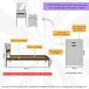 Ver imagem 5 de Cama de Solteiro para Colchão 88 X 188 Cm com Penteadeira 54cm e Puff Multimóveis Cr40121 Nogal/