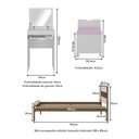 Ver imagem 4 de Cama de Solteiro para Colchão 88 X 188 Cm com Penteadeira 54cm e Puff Multimóveis Cr40121 Nogal/