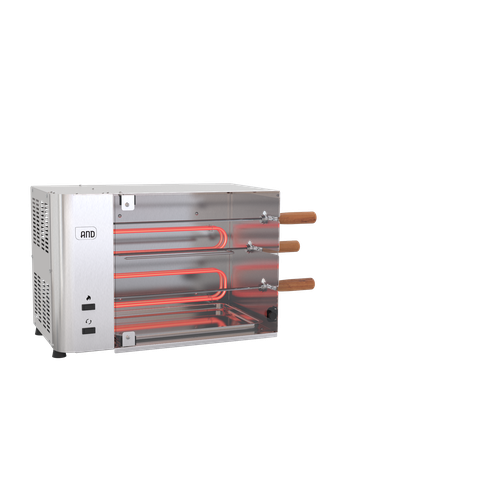 Churrasqueira Vertical Elétrica Rotativa Aço Inox 3 Espetos:110V