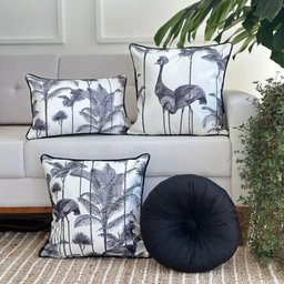 Capa de Almofada Linhão Branco Selva Negra - 45 X 45 Cm - 4