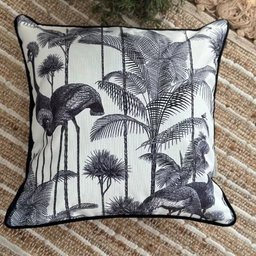 Capa de Almofada Linhão Branco Selva Negra - 45 X 45 Cm - 1