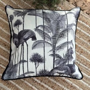 Capa de Almofada Linhão Branco Selva Negra - 45 X 45 Cm