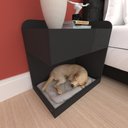 Ver imagem 1 de Cama Cachorro Caes Pequenos Casa Pet Caminha Casinha Mdf Mesa de Cabeceira Preto Preta