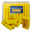 Ver imagem 1 de Kit 100 Caixa de Luz 4x2 Amarela Reforçada para Embutir em Parede