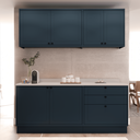Ver imagem 2 de Cozinha Compacta Modulada 6 Portas 3 Gavetas 100% MDF 2 Tampos Sevilha Azul/Órion