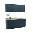 Ver imagem 3 de Cozinha Compacta Modulada 6 Portas 3 Gavetas 100% MDF 2 Tampos Sevilha Azul/Órion