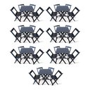 Ver imagem 1 de Kit 7 Conjunto Com Jogo De Mesa 60x60 Com 4 Cadeiras Dobráveis Preto