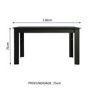 Ver imagem 3 de Mesa de Jantar Madesa Retangular Tampo de Madeira 5231 Preto